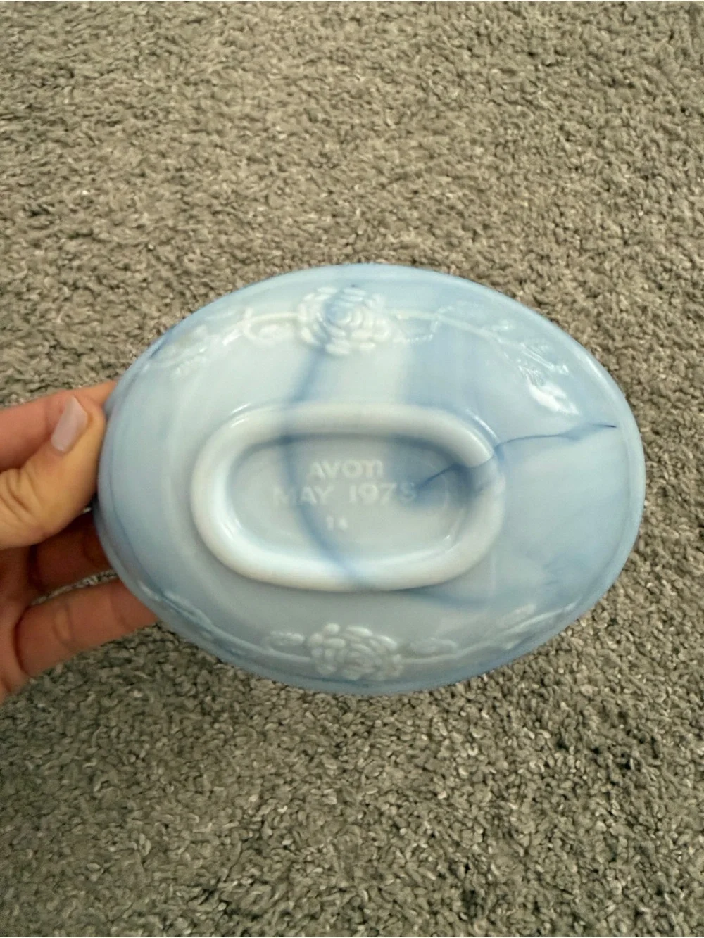 Vintage Avon Blue Soap Jewelry Dish